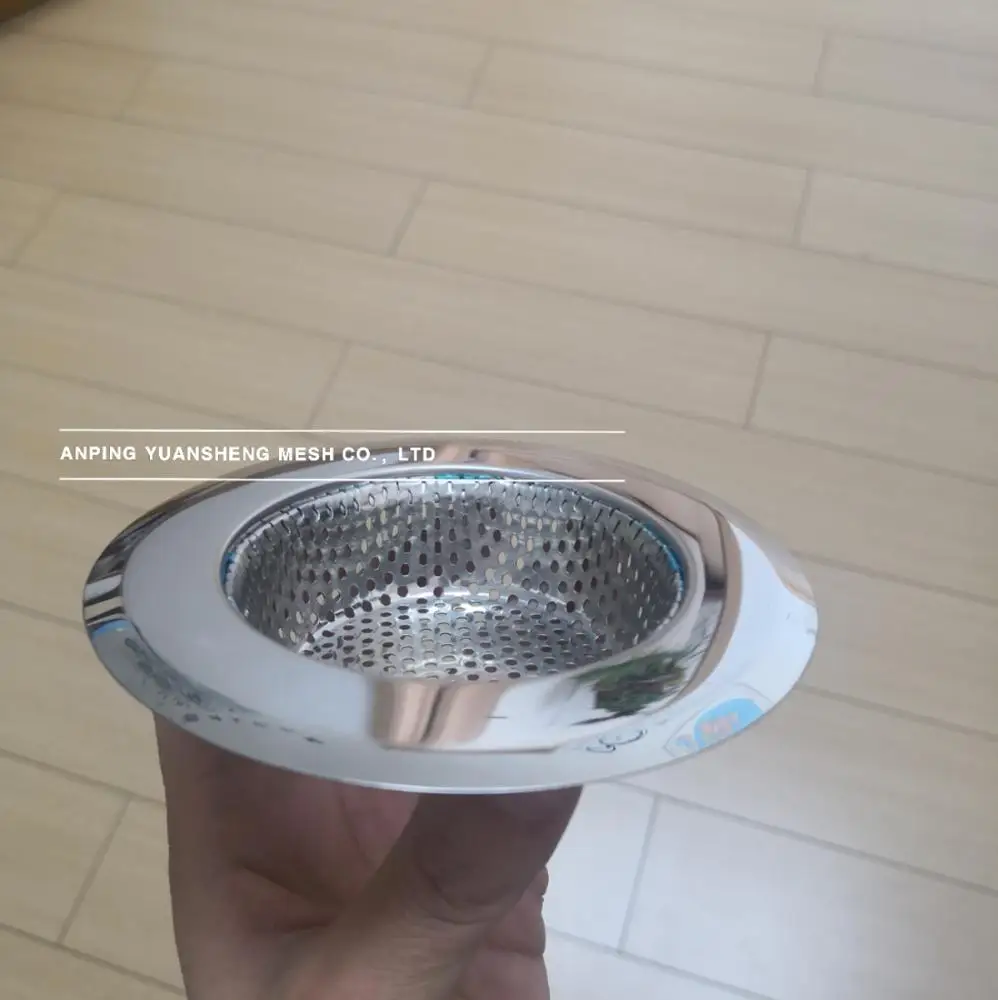 Anti-clogging stainless steel perforated basket sink filter disposal stopper