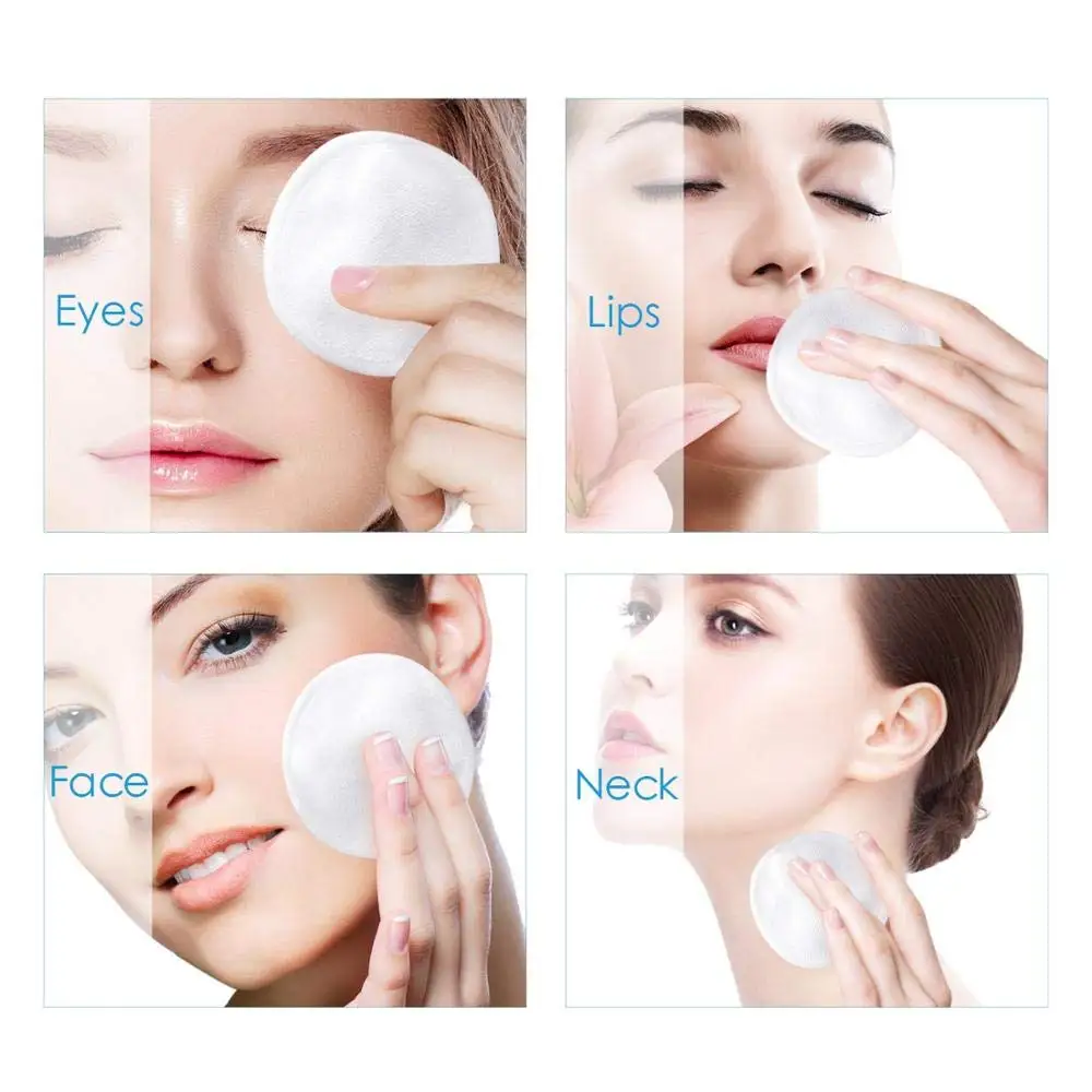 
Eco Friendly Private Label Luxury Premium Natural Organic Bamboo Cotton Face Pads Microfiber Reusable Makeup Remove Pad 