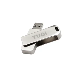 Best-selling Silver Gun Metal Logo Custom Rotate USB Flash Drive 16GB 32GB Cle Memory Sticks Promotional Gifts Wholesale  Pen Dr