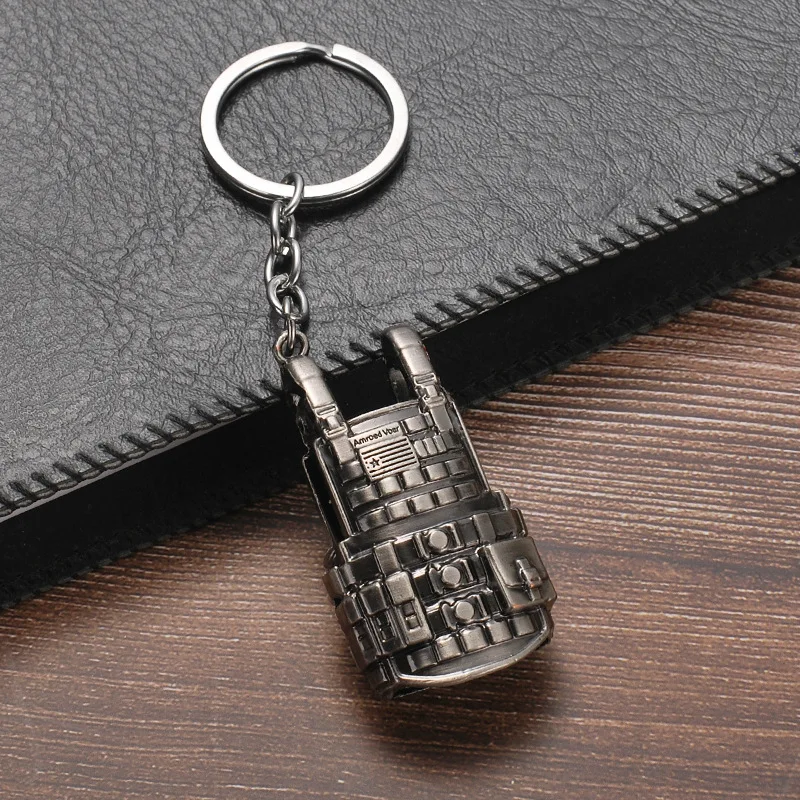 Wholesale 3D Shape PU BG Game Metal 98k AWM Gun Keychain Weapon Key Chain Bullet Key Ring