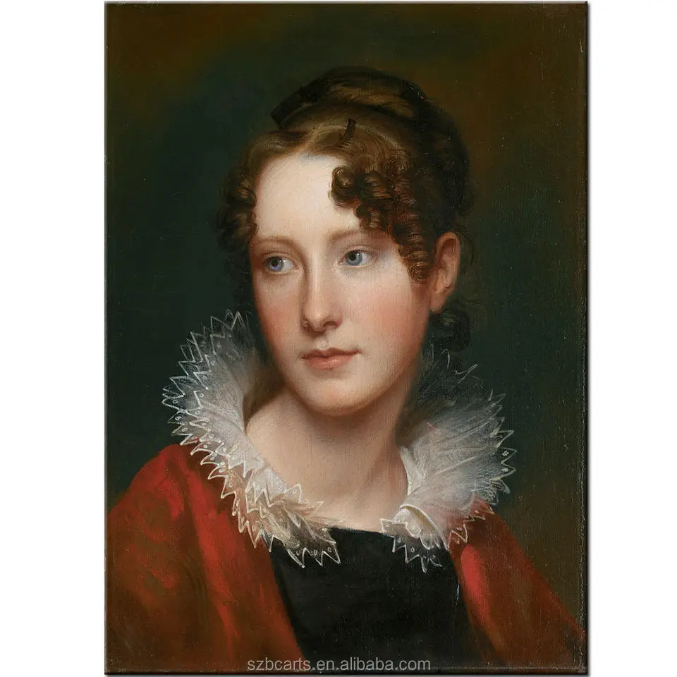 Famous Handmade Pretty Lady Portrait Oil Painting Reproduction on Cotton Canvas