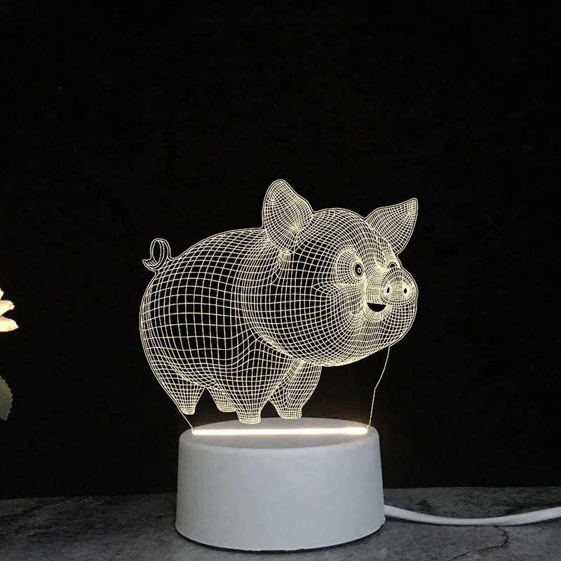 Design 3D Effect Desk Lamp Kids Indoor decoration 3D illusion starry bed room night led light