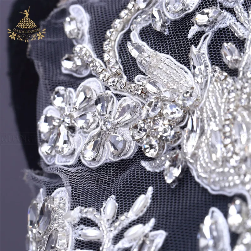 Оригинальная ручная работа, вышивка бисером, свадебный пояс с блестками, горячая фиксация, лиф со стразами, вырез горловины, аппликация со стразами