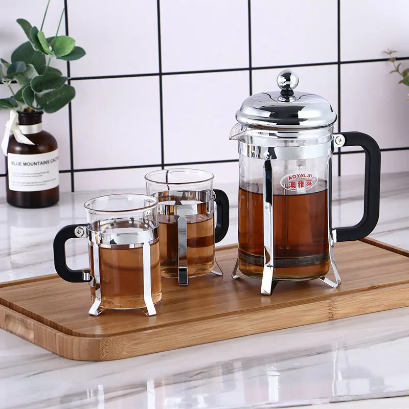 PP handle high boron glass Pyrex tea infuser tea maker Transparent coffee press