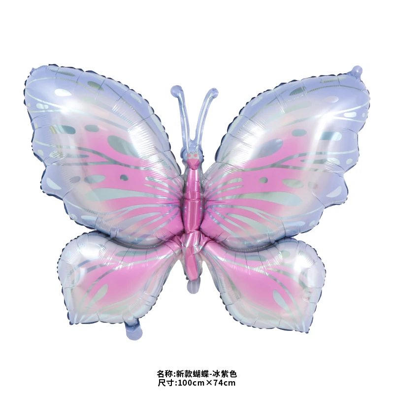 Flower shaped butterfly balloons, colorful insect animal aluminum foil balloons, birthday themed party balloons