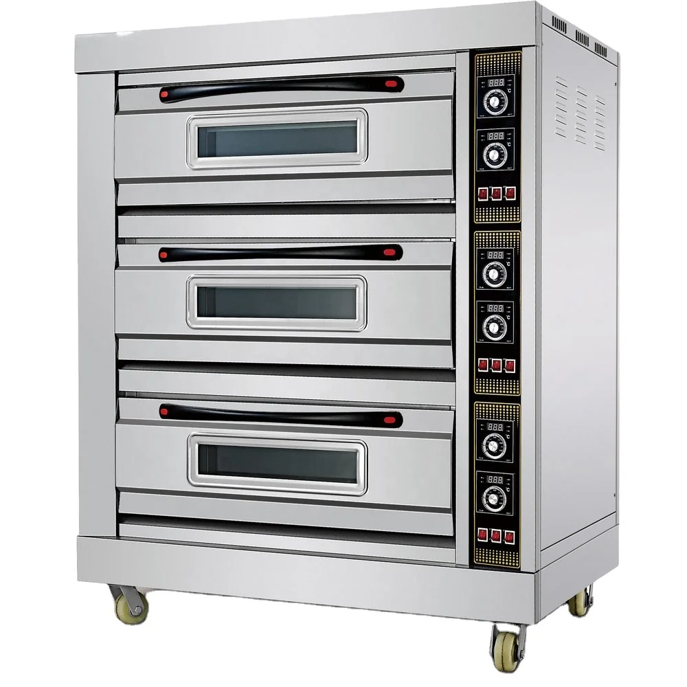Guangzhou Baokang HEO-39 Commercial Electric 3-deck 9-tray Baking Oven for Bread