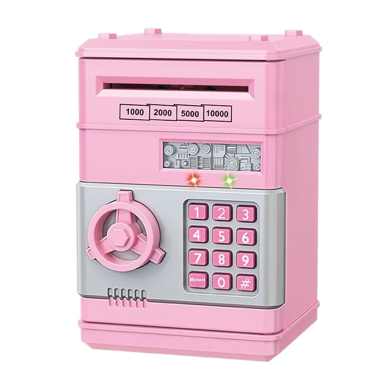 Large Capacity Anti-Fall ATM Electronic Piggy Bank for Kids PVC Plastic Children Can Enter Exit Password Money Saving Piggy Bank