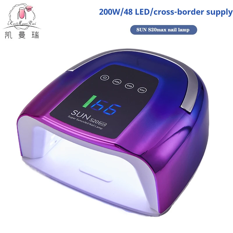 With Factory custom 48pcs LED Portable Nail Gel Dryer Battery Powered Cordless Rechargeable UV LED Nail Lamp for Nails