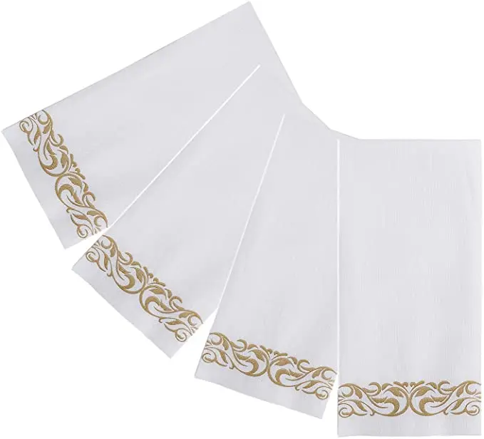 Custom Printing Soft Disposable Designer Linen Dust-Free Dinner Tissue Paper Printing Airlaid Paper Napkins