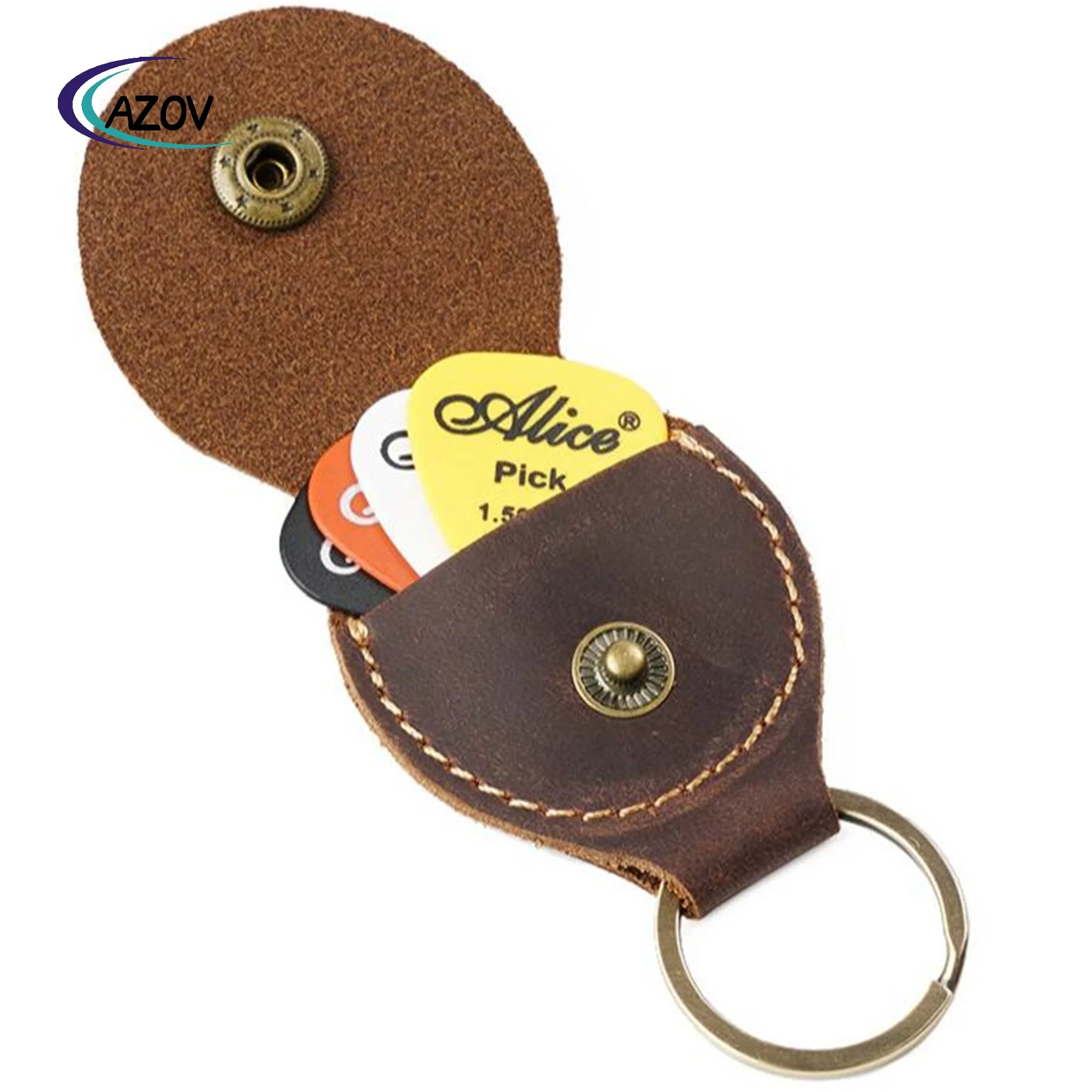 Handmade good selling vintage PU  leather guitar pick holder case