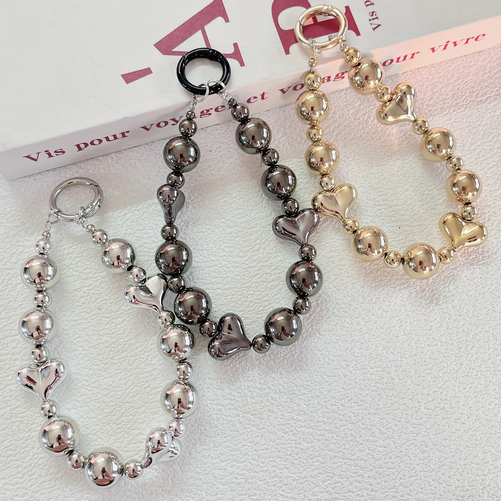 High-end fashion wrist strap creative mobile phone lanyard DIY chain hand-beaded mobile phone pendant