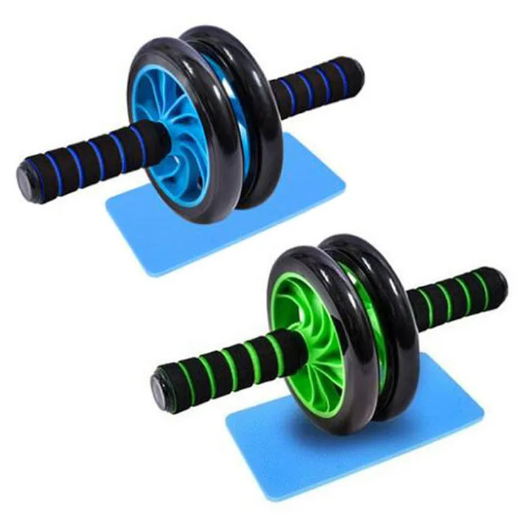 Gym Fitness Exerciser Abdominal Workout Trainer Ab  Wheel Roller With padded Knee Mats