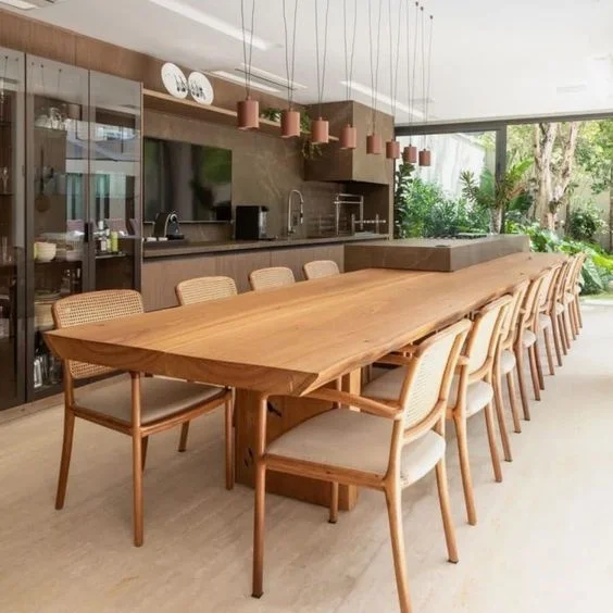 Moredesign Factory Price Wooden Kitchen Furniture Live Edge Solid Walnut Wood Slab Restaurant Dining Table Top