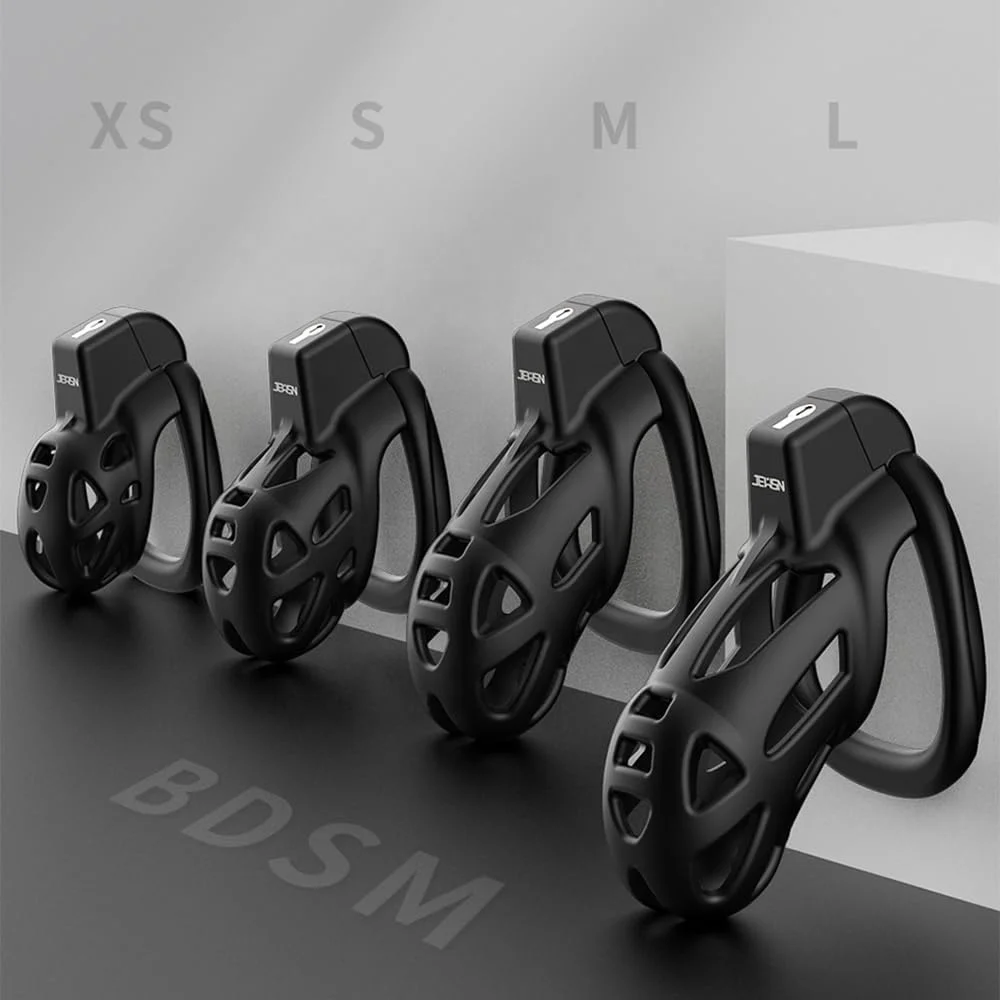 Luxury 4 Size XS/S/M/L 3D Resin Cock Cage Set Chastity Cage Breathable Chastity Cage 3 Cock Rings Adult Sex Toys SM Man