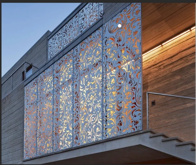 Elegant Laser Cut Metal Security Fence Hot Sale Home Use Stainless Steel Frame Outdoor Spaces Stairs Balconies Factory