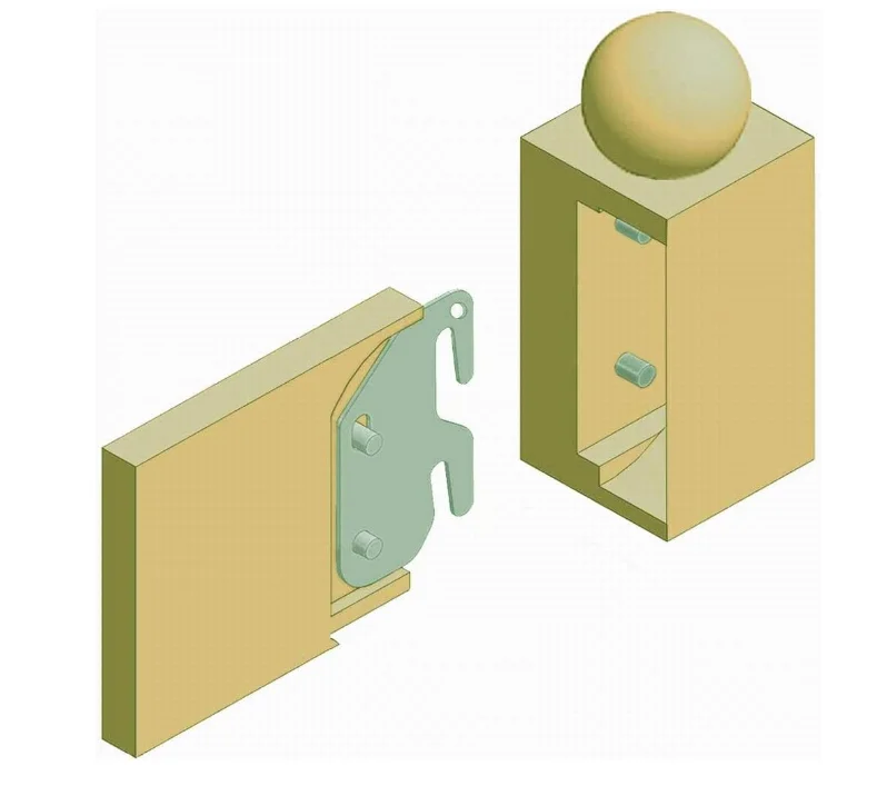 Universal Wood Bed Rail Hook Plates for Beds Frame Bracket