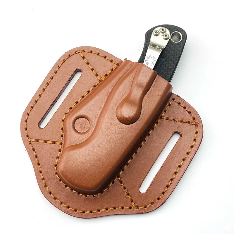 Wholesale Custom Cowhide Knife Set Spyderco Leather Sheath Spyderco Paramilitary 2 Holster Accessories