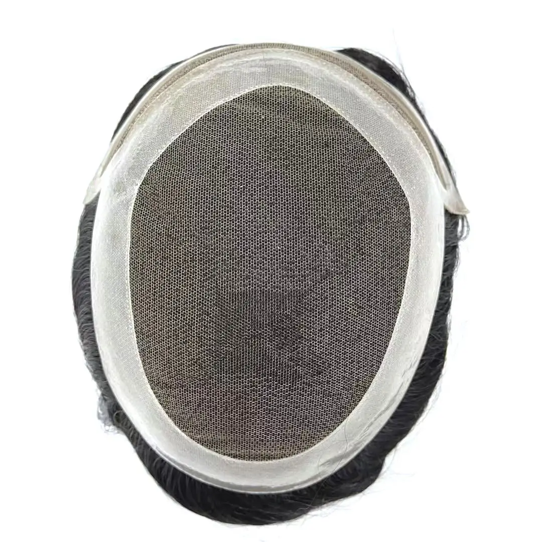 New swiss lace 100% human hair toupee fine mono man hair wigs lace front men toupee