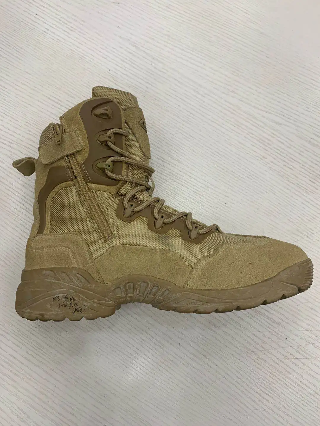 lace up waterproof outdoor beige army military desert boots SC-336