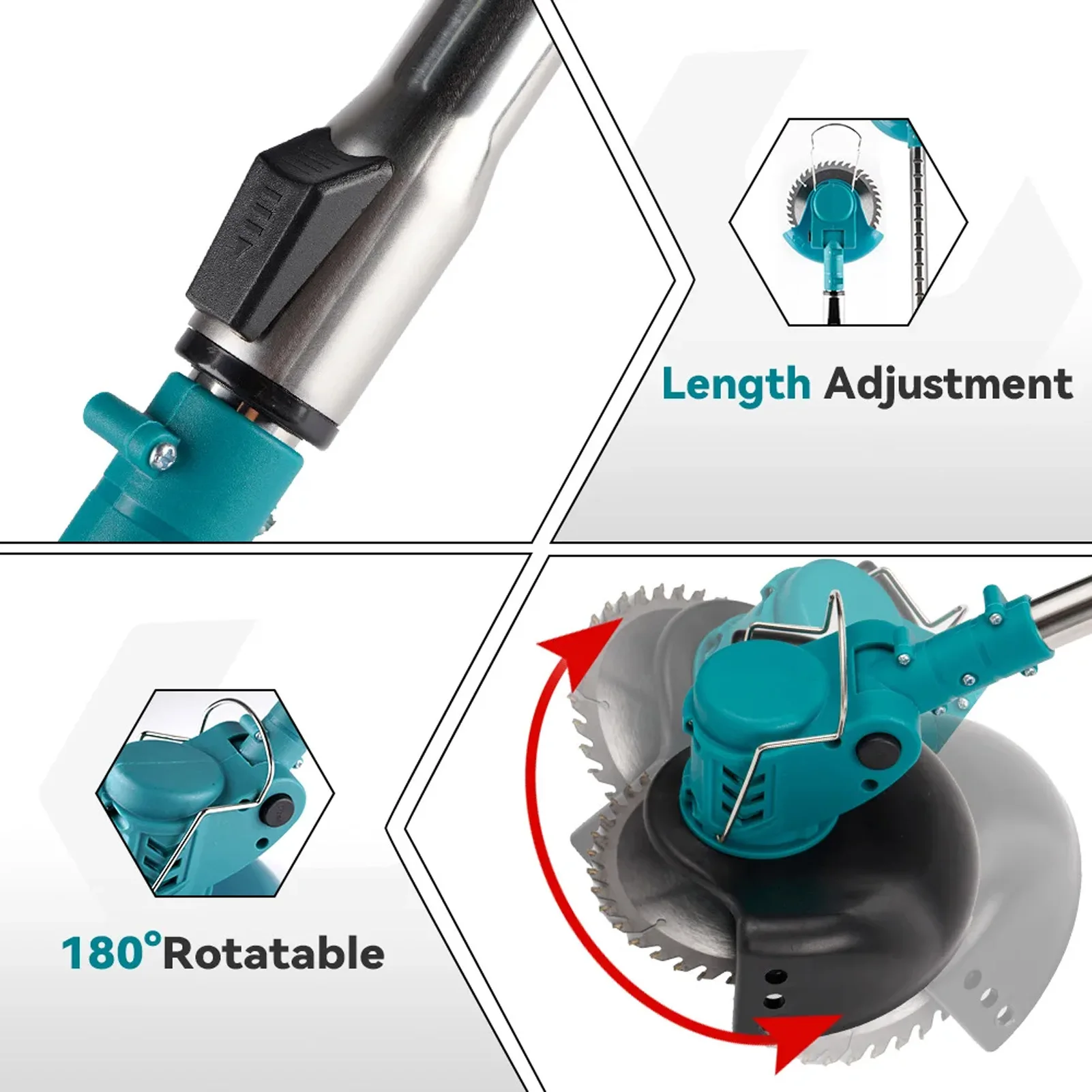 Cordless String Trimmer Brushless Motor Battery Powered Grass and Brush Cutter Feed for Lawn Trimming Cutting Lawn Care