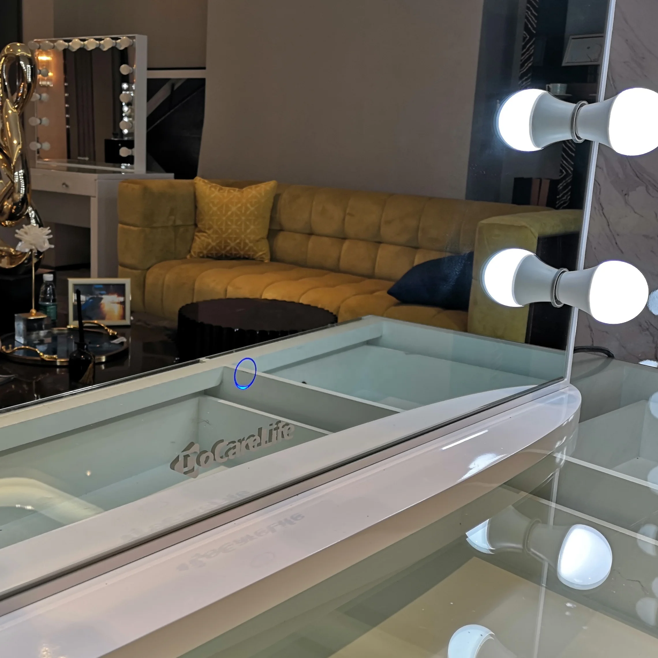 В наличии в сша! DoCareLife роскошное деревянное безрамное светодиодное Blub Hollywood столик для туалетного столика косметическое зеркало для красоты