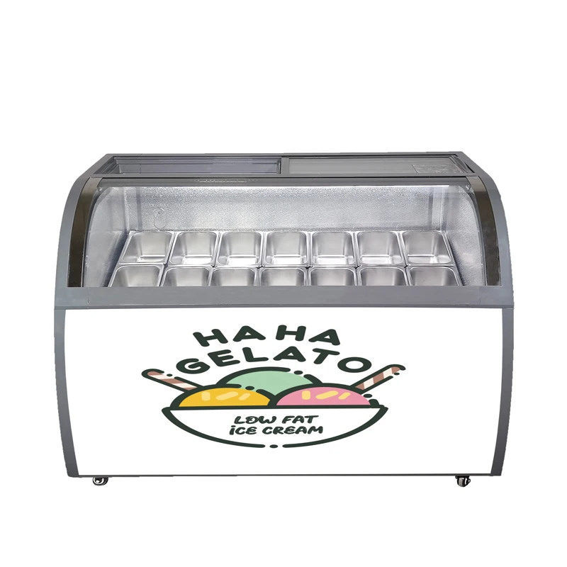 Hot sale popular commercial deep frozen ice cream sea food display cabinet