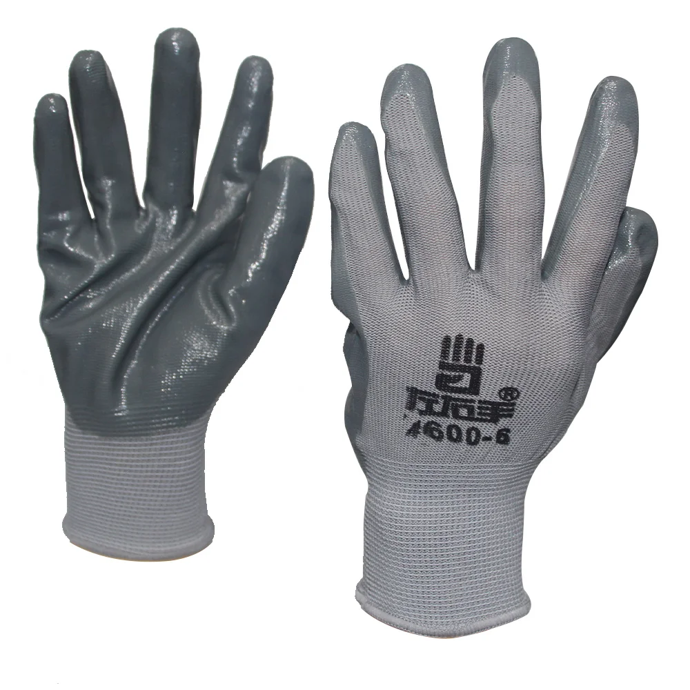Nitrile Gloves Polyester Shell Nitrile Coated Garden Construction Industrial Universal Safety Work Gloves for work