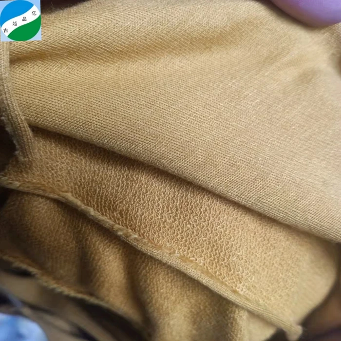 Tecido knitted cheapest price stock lot polyester cotton french terry towel cloth fabric for sportswear