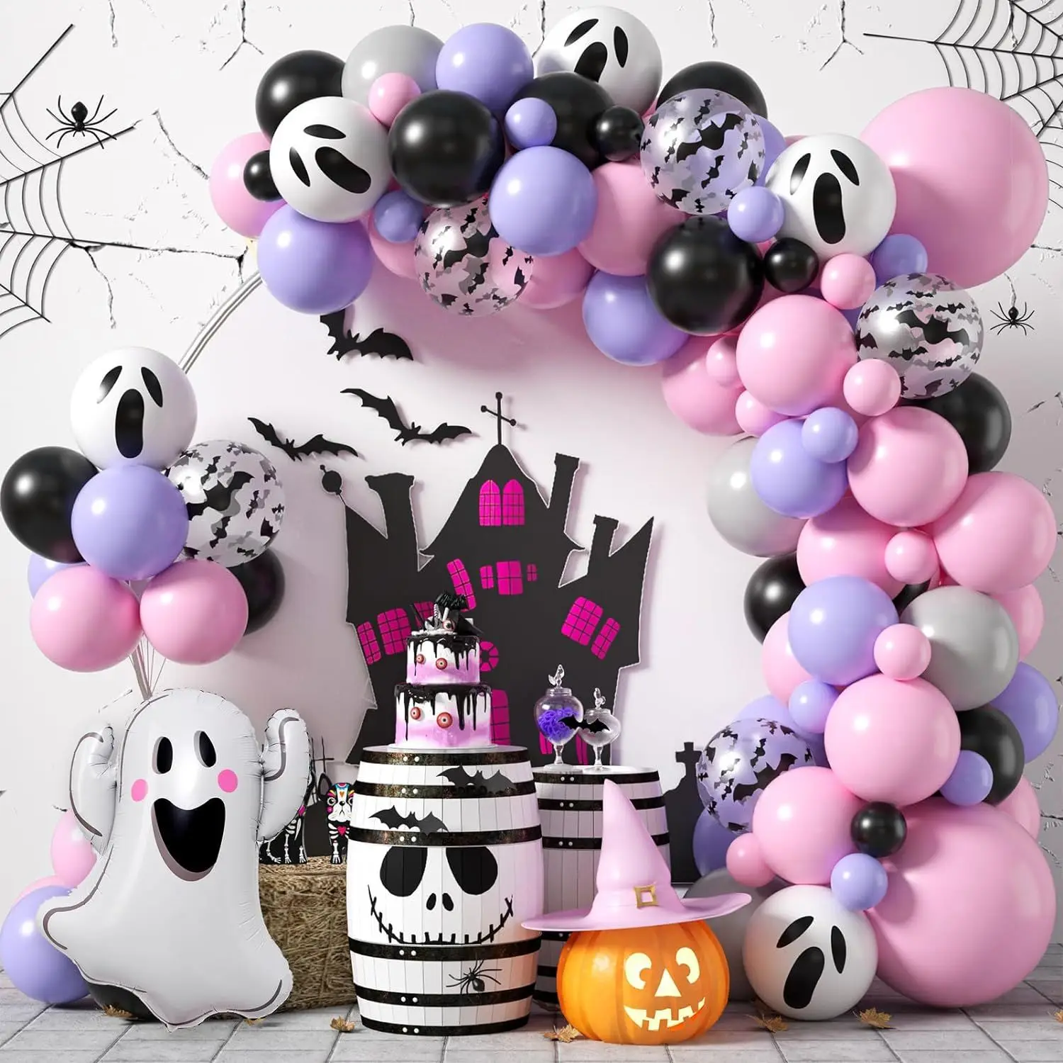Chain Set Cute Ghost Bat Balloon Garland For Children Halloween Party Decoration