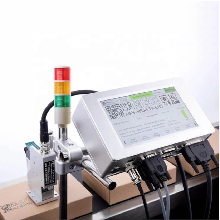 TIJ digital logo date batch number printing machine twin jet nozzle 25.4mm print height online inkjet printer