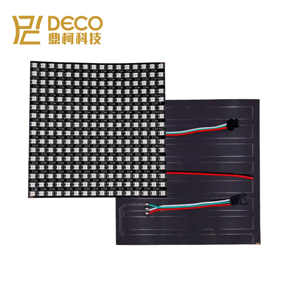 Светодиодная гибкая матричная лента WS2812B RGB DC5V P6 P10 P16 8x8 16x16 8x32 пикселей адресуемый экран