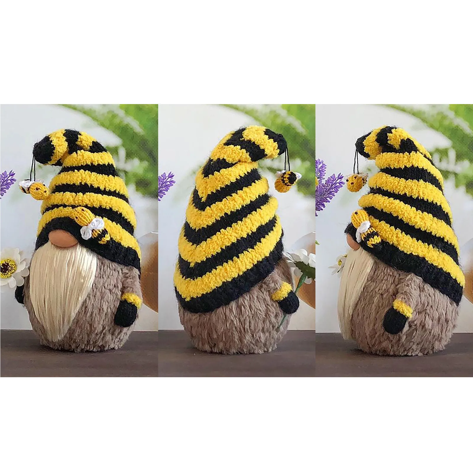 New World Bee Day Handmade Dwarf Faceless Plush Dolls Bumble Bee Elves doll Honey Bees plush doll ornaments home decoration