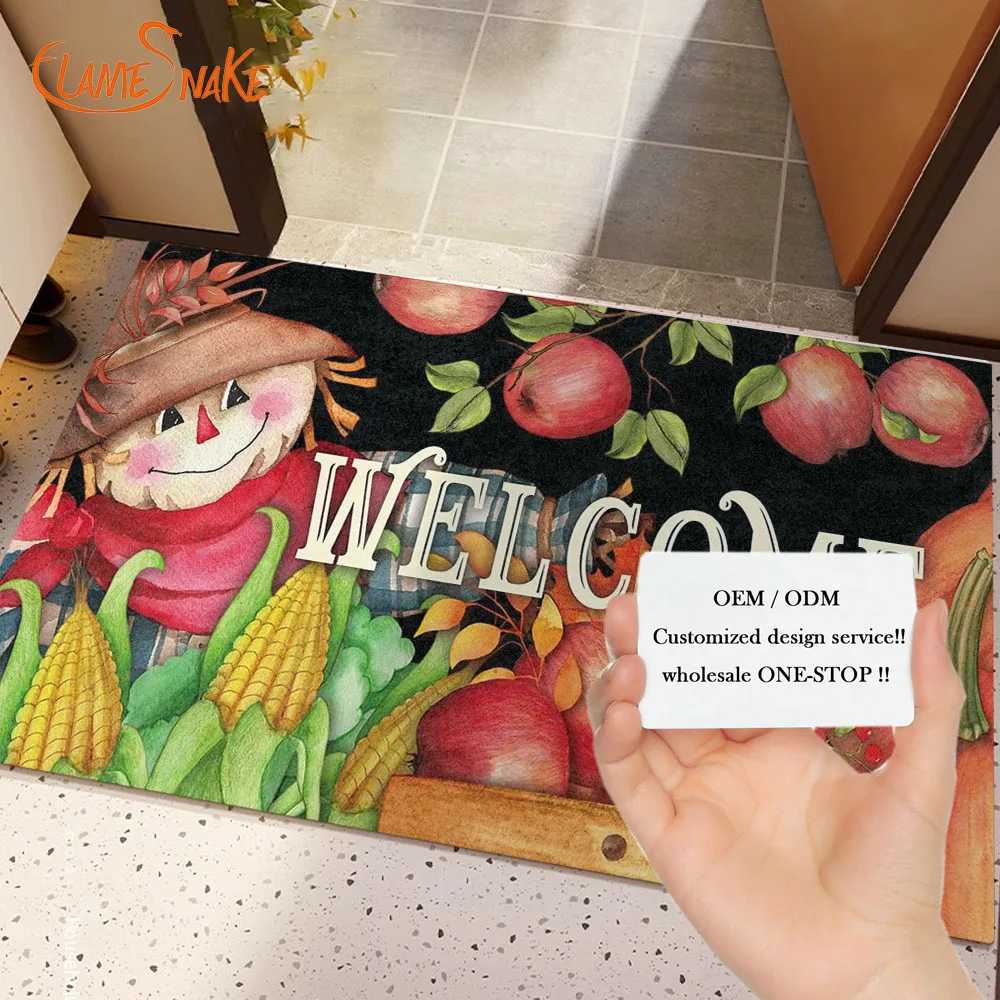 Customized Printing Outside Door Mats Christmas Decoration Door Mat For Home Entrance