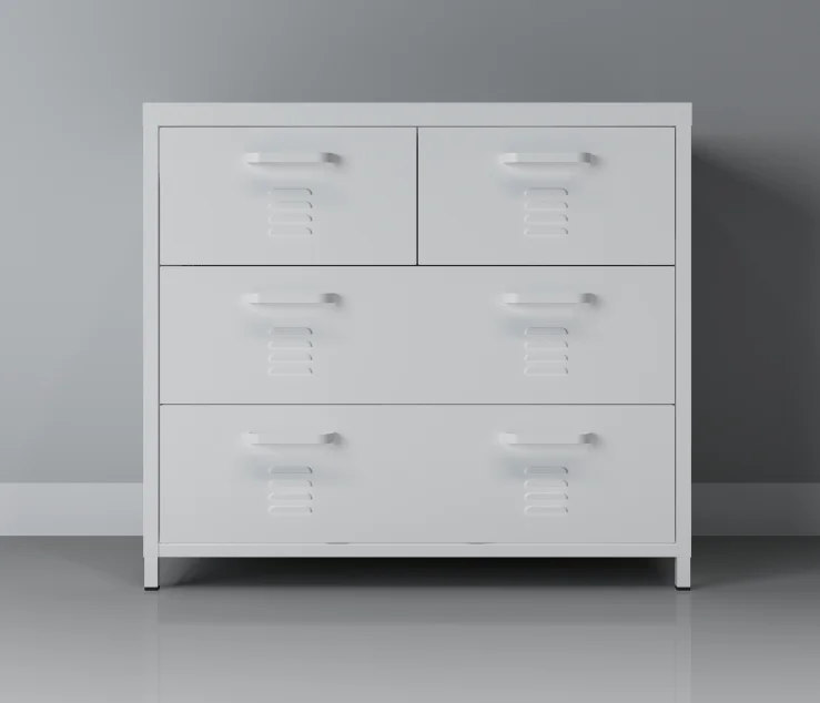 Bedroom 4 drawer steel wardrobe in european style metal cabinets new design