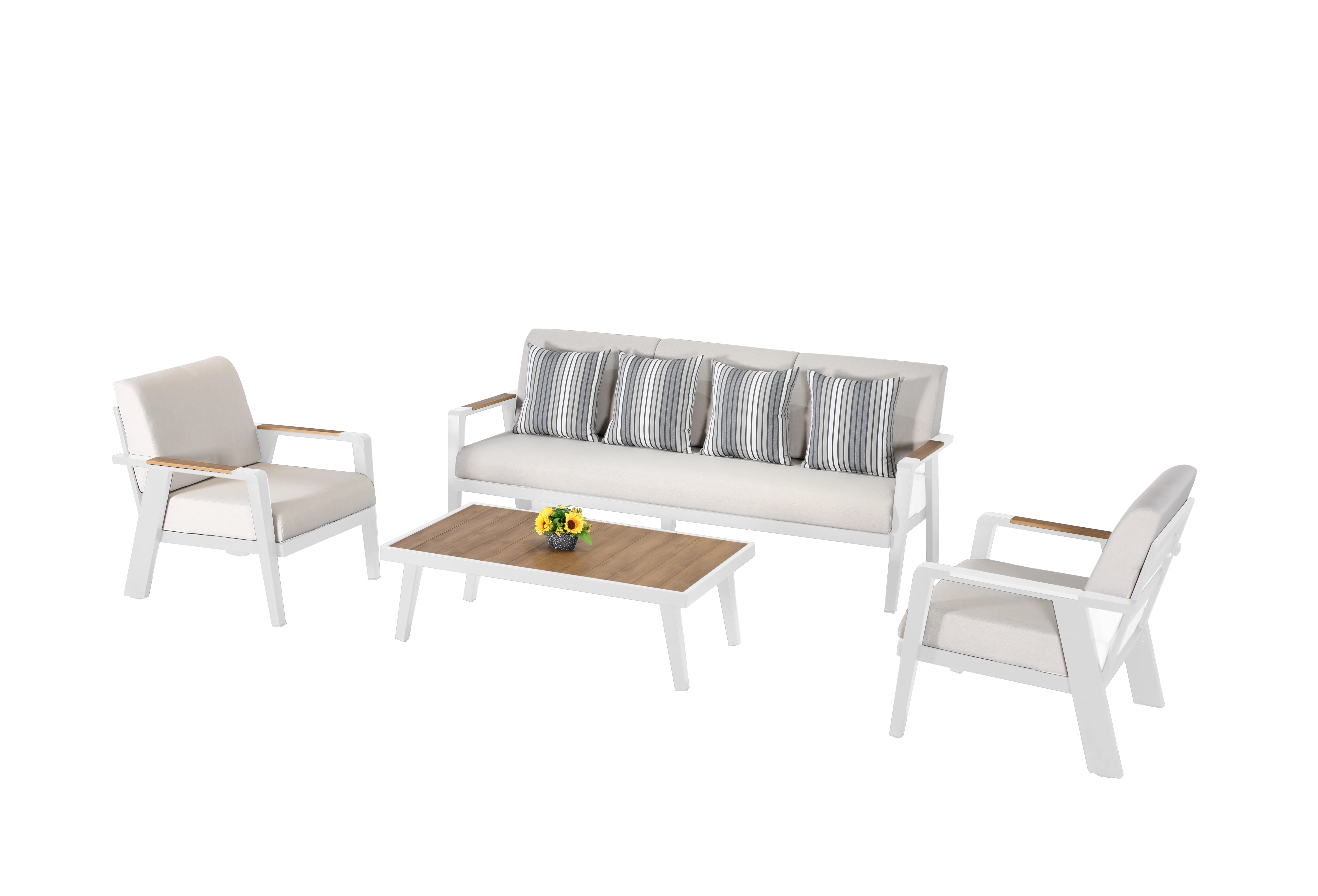 4 piece Outdoor metal Sofa set Patio Villa poolside waterproof Aluminum Sofa