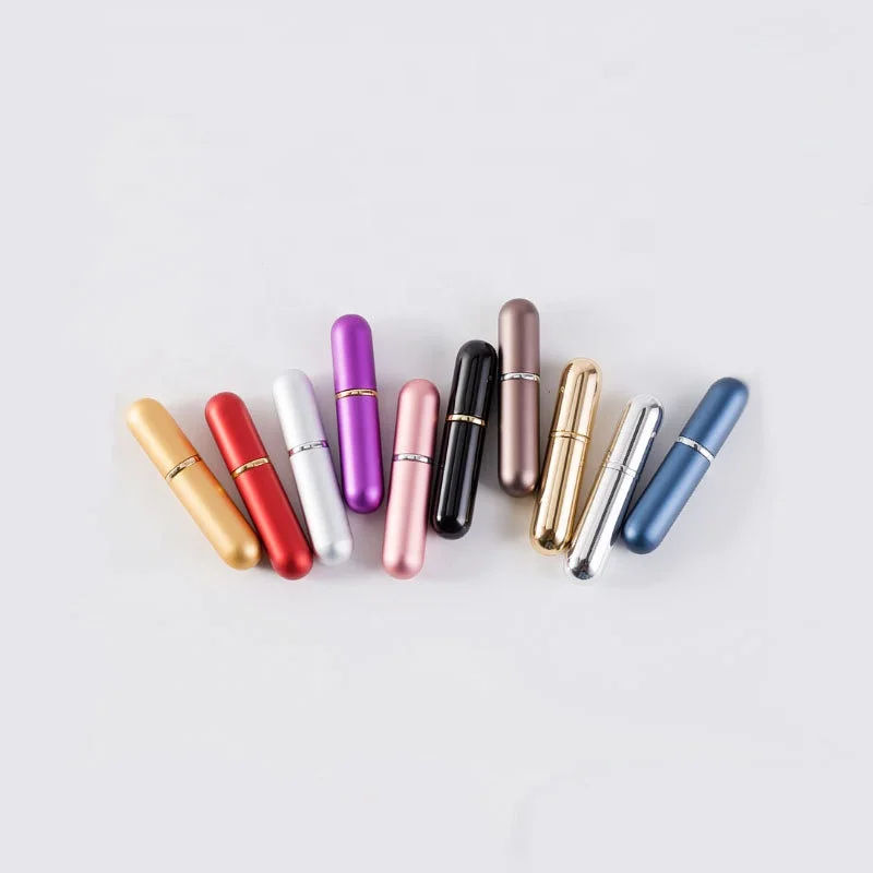 6ML Aluminium Portable Mini Travel Perfume Atomizer Bottle Unique Perfume Bottle with 10 Different Colors