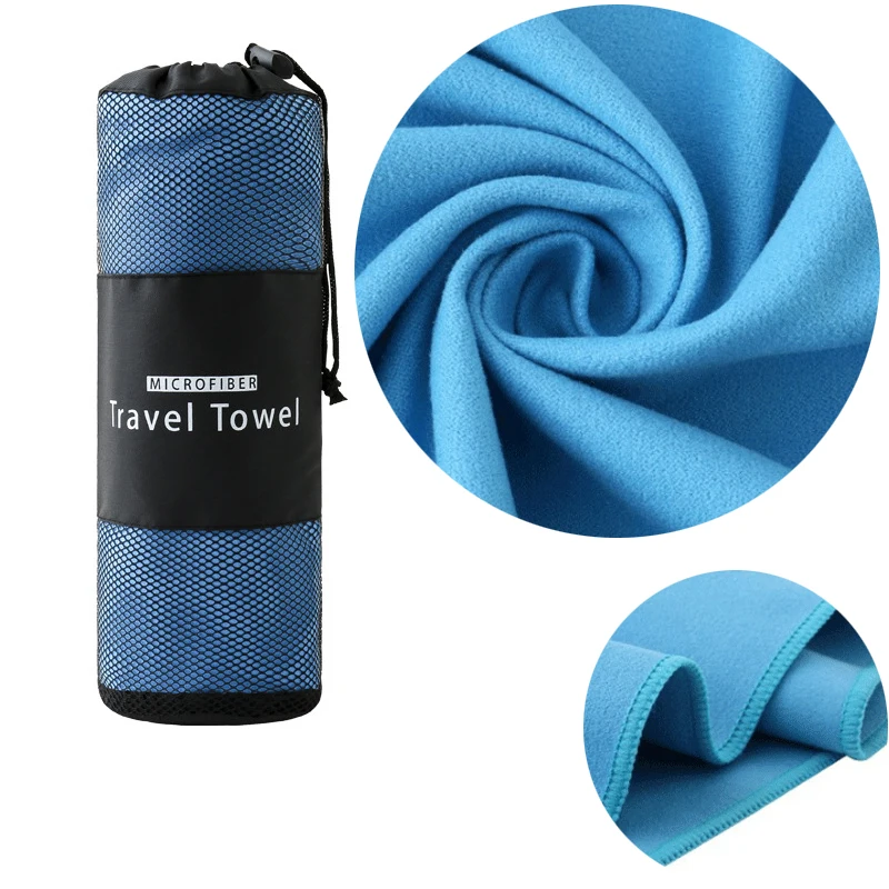 Sports Microfiber Quick Dry Pocket Towel Portable Ultralight Absorbent Large Towel for Swimming Pool Swim Gym Fitness Yoga Beach