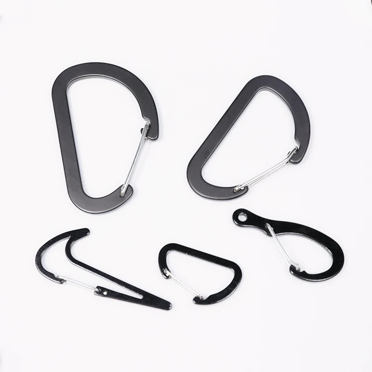 Promotional 4cm mini d aluminum hooks carabiner small key ring clips