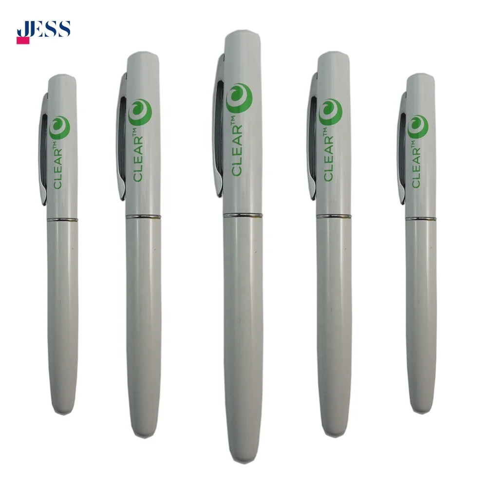 Business Gift Writing Customized Metal Roller Pen with Gel Ink Refill Milk White Copper Roller Pens for Custom Logo Available