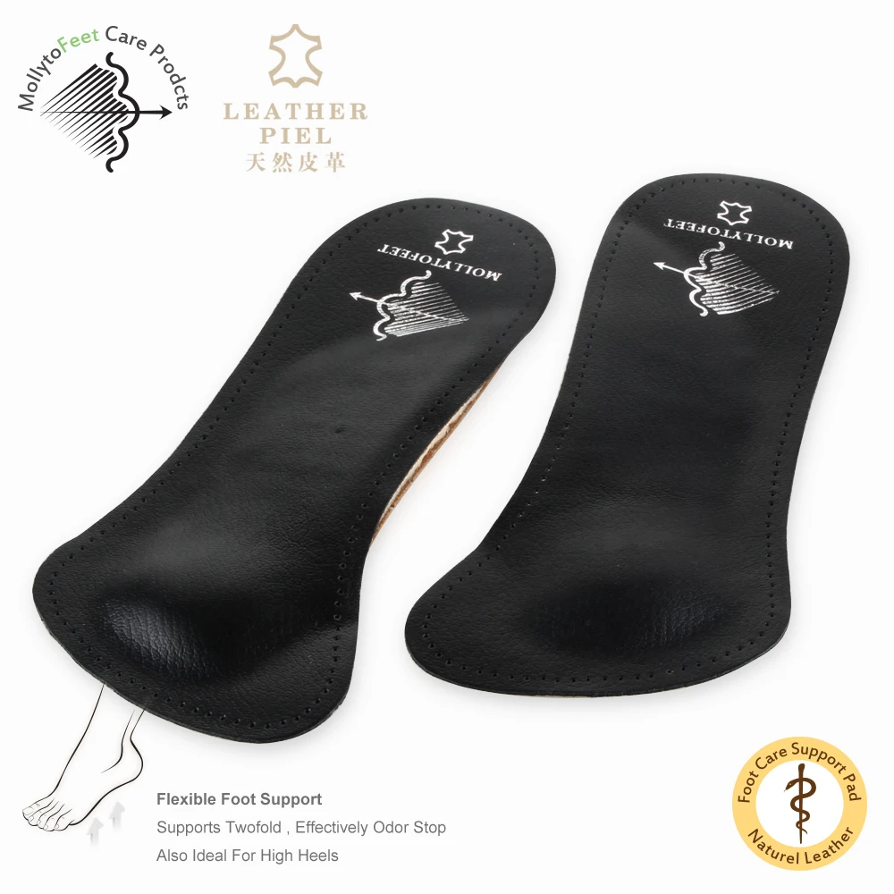 Custom Leather Insole Material 3/4 Orthotic Thermoplastic Insoles