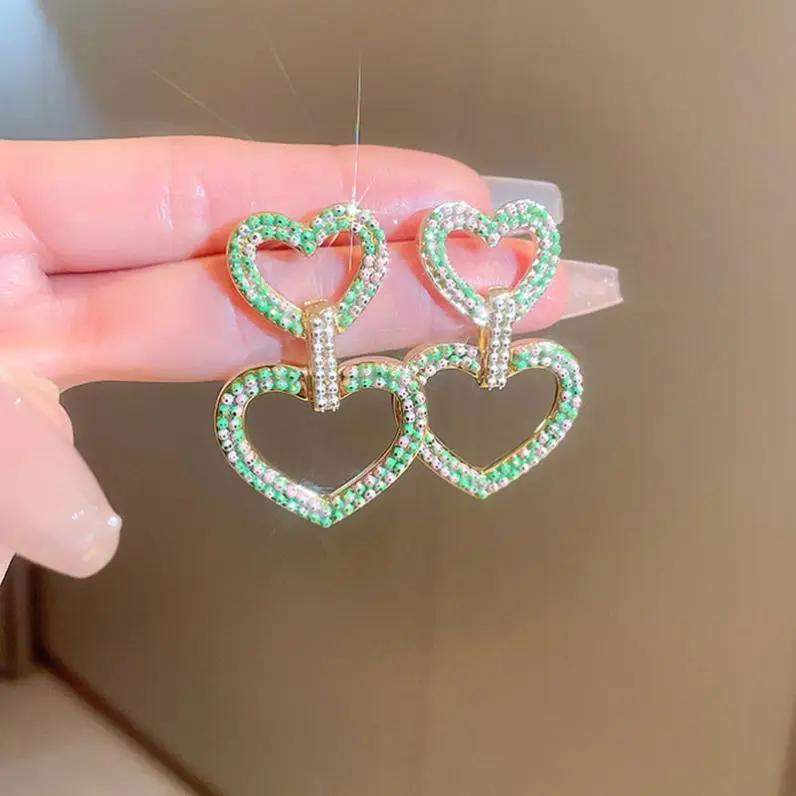 Formal Personalized Geometric Triangle Clips Cubic Zirconia Thread Earrings For Girl