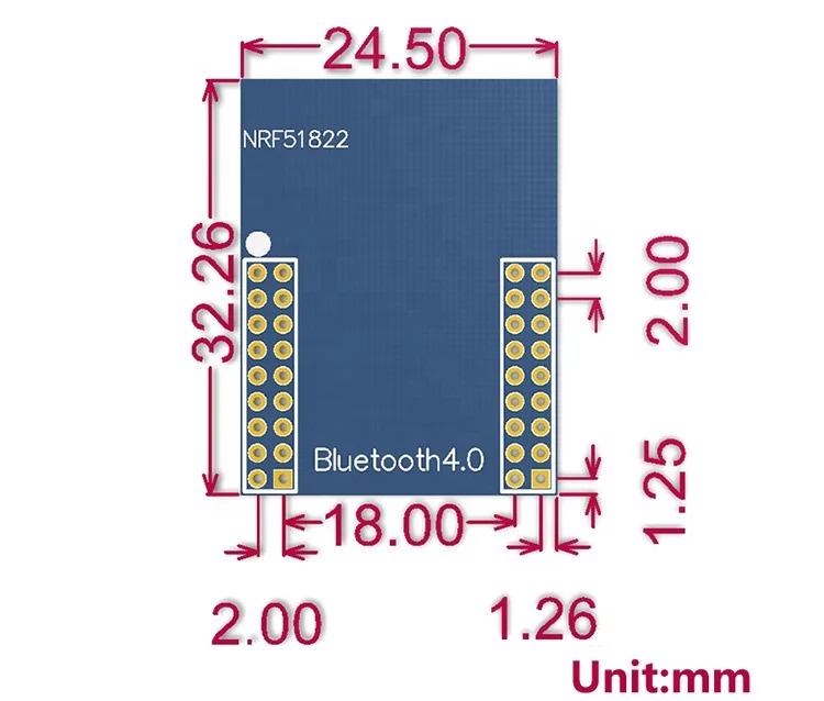 nRF51822 BLE 4.0 module DIP package Onboard antenna 32-bit ARM Cortex M0 processor