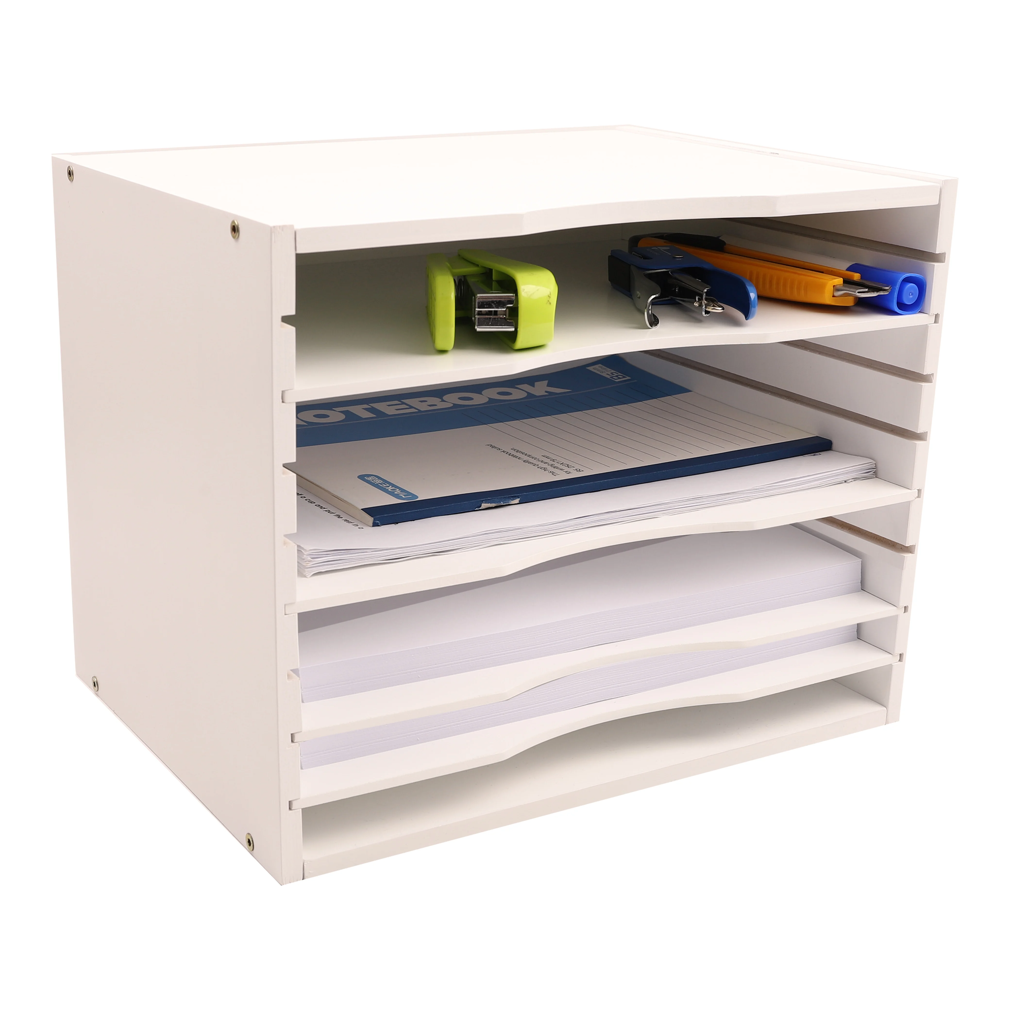 Bamboo Desk File Mail Folder Letter Magazine Organizer Tray Sorter Holder Countertop Large Document Storage Rack