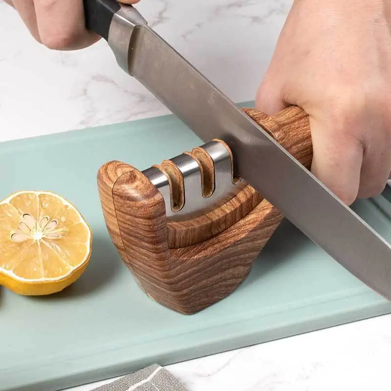 Handheld three-section wood grain covering sharpener household professional diamond knife sharpener fast fixed