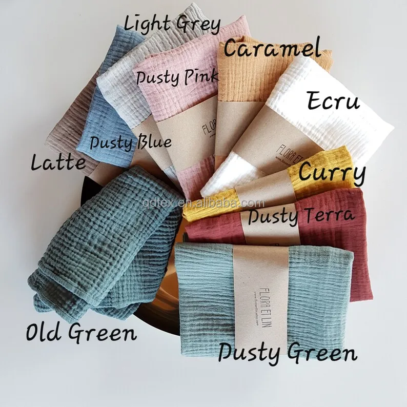 High Quality Custom Newborn Burp Cloths Soft Small Cotton Cleaning Facial Hand Towel 6 layers Muslin Washcloth Towels For Baby