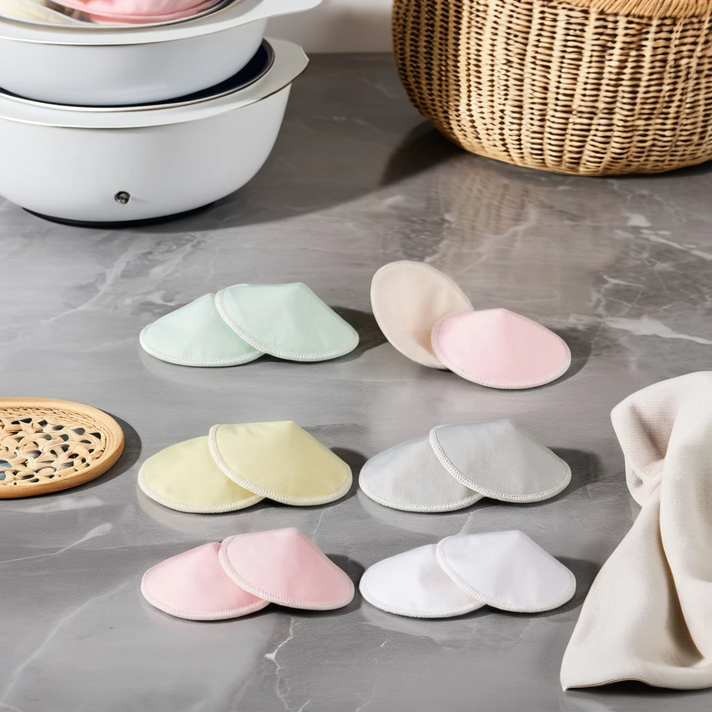 2024 Reusable Ultra-Thin Bamboo Breast Pads Custom Nursing Mouse Pad Organic Cotton Absorbent Feature
