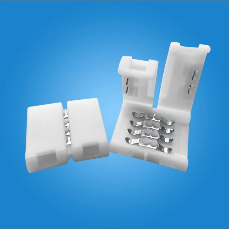 Solderless Adapter 4Pin Conductor Strip Connector for 10mm Wide 5050 RGB LED Strip Light