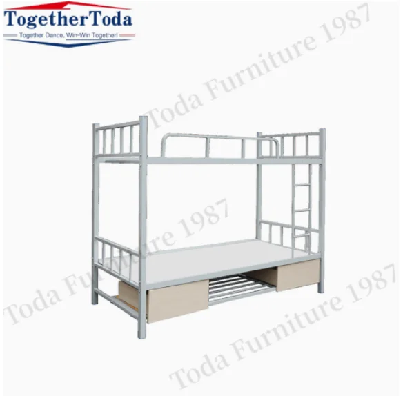 School Adult Double Bed Iron Metal Steel Dormitory Double Bunk Bed For Adult