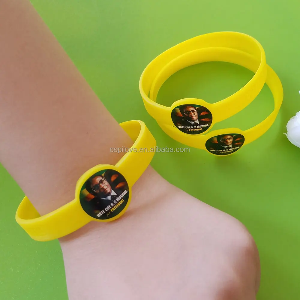 Custom election campaign promotional items rubber silicone  wrist band bracelet figured wristband