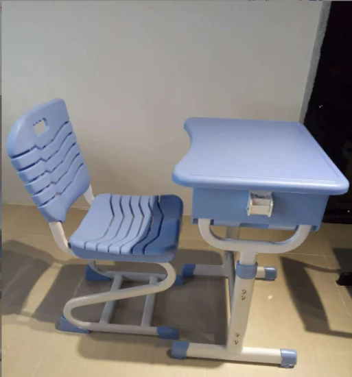 New Style Commercial School Furniture Height Adjustable Classroom Desk And Chair With Plastic Chair